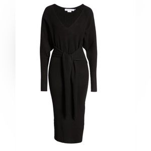 Good American Rib Knit Long Sleeve Body-Con Midi Dress